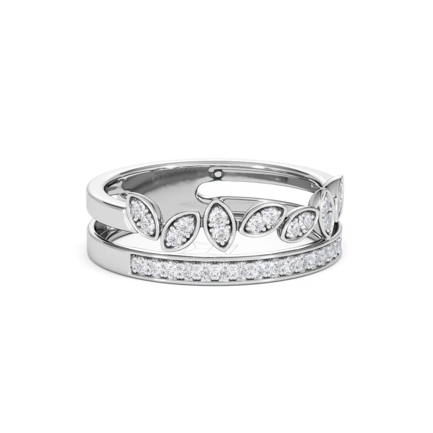 Interlocking Marquise Stacking Lab Diamond Ring 0.25ct in 925 Silver - Image 17
