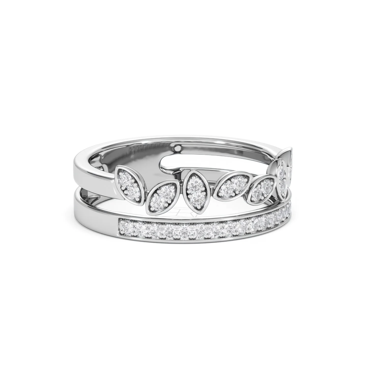 Interlocking Marquise Stacking Lab Diamond Ring 0.25ct in 925 Silver - Image 18