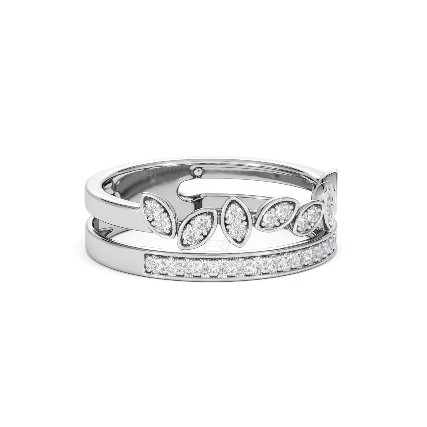 Interlocking Marquise Stacking Lab Diamond Ring 0.25ct in 925 Silver - Image 19
