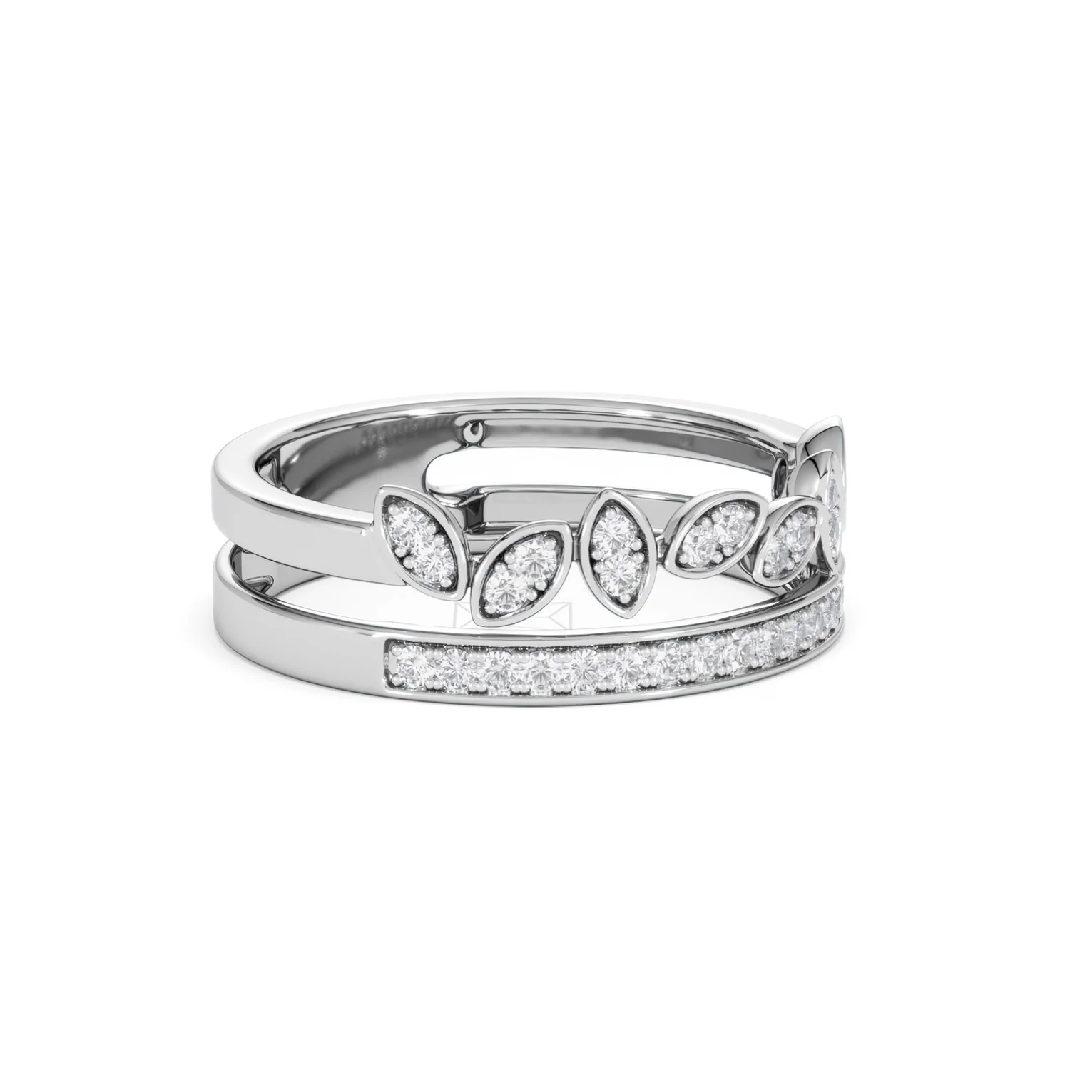 Interlocking Marquise Stacking Lab Diamond Ring 0.25ct in 925 Silver - Image 20