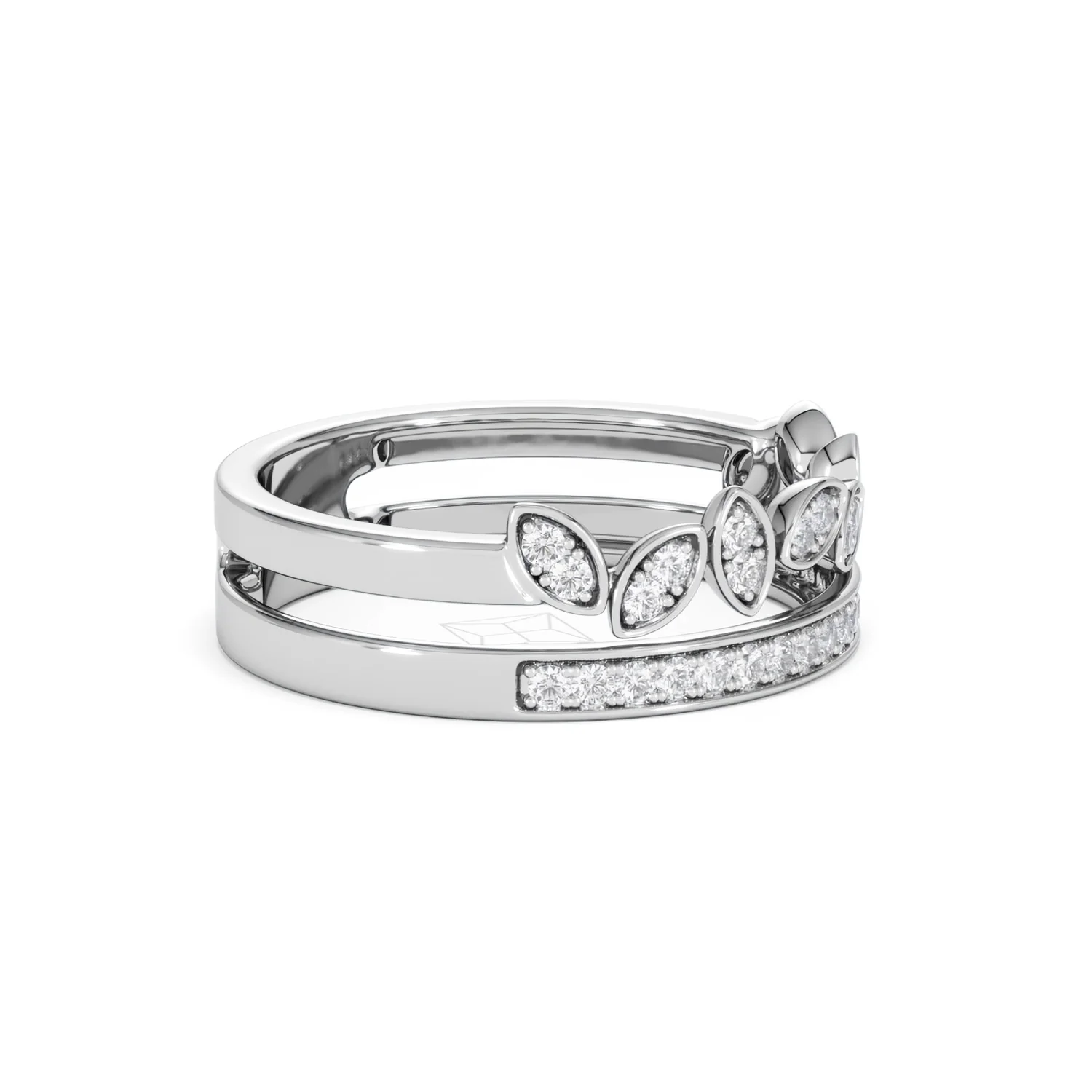 Interlocking Marquise Stacking Lab Diamond Ring 0.25ct in 925 Silver - Image 25