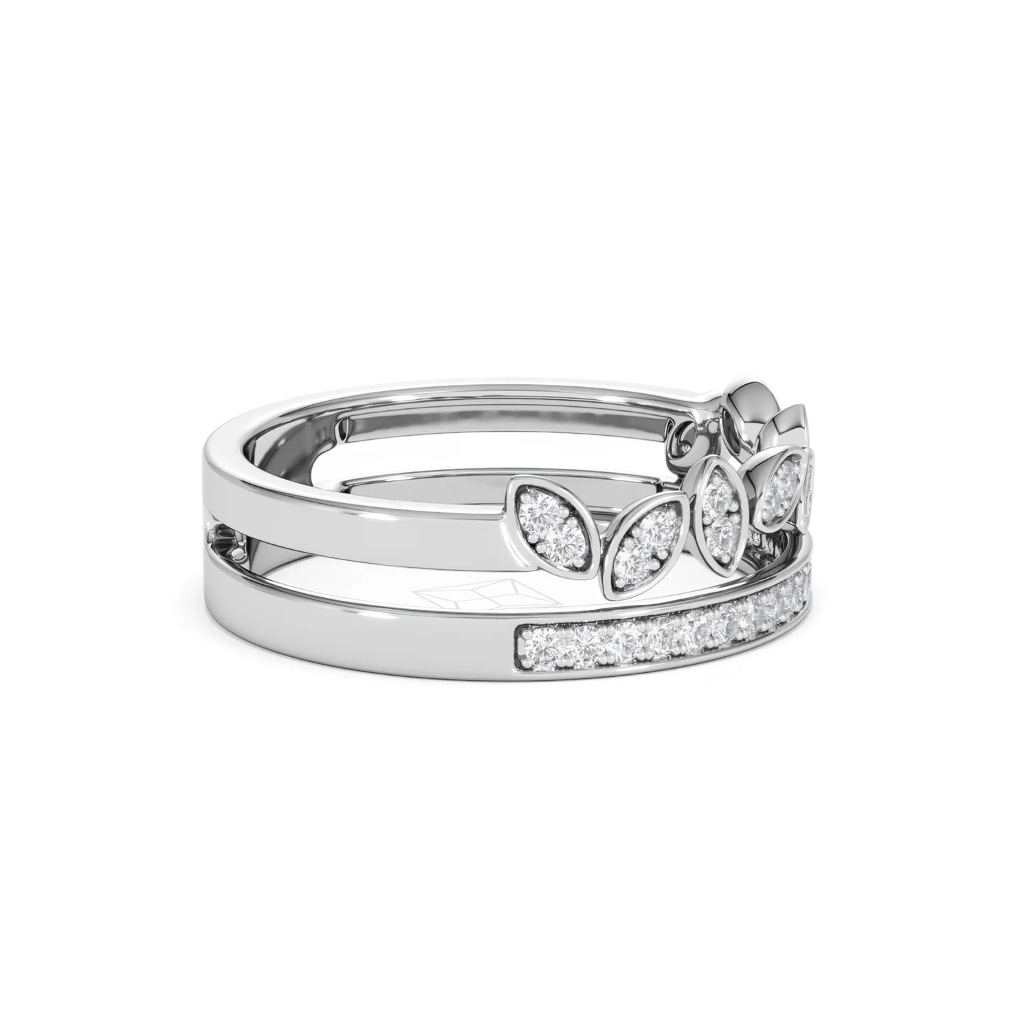 Interlocking Marquise Stacking Lab Diamond Ring 0.25ct in 925 Silver - Image 26