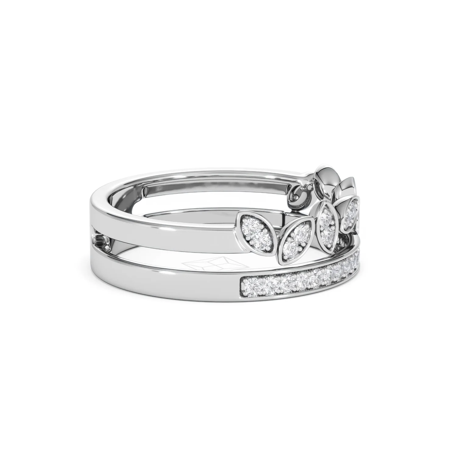 Interlocking Marquise Stacking Lab Diamond Ring 0.25ct in 925 Silver - Image 27