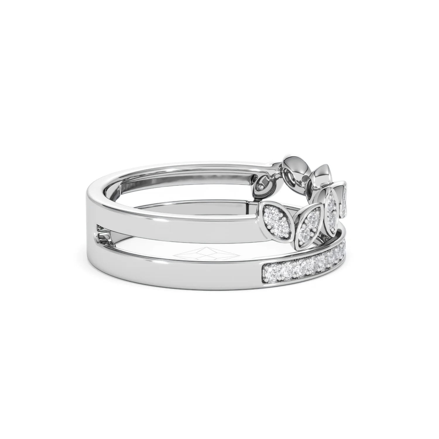 Interlocking Marquise Stacking Lab Diamond Ring 0.25ct in 925 Silver - Image 30