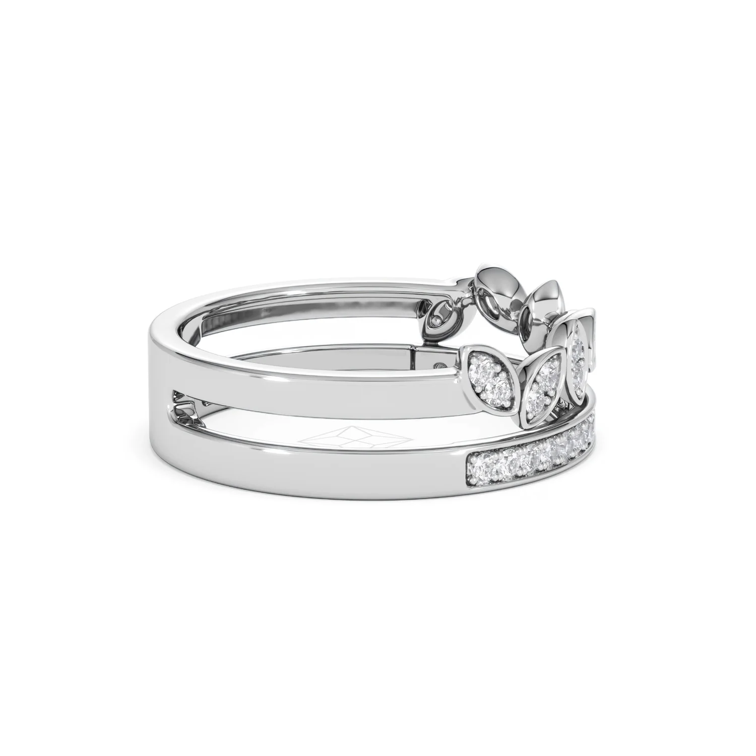 Interlocking Marquise Stacking Lab Diamond Ring 0.25ct in 925 Silver - Image 31