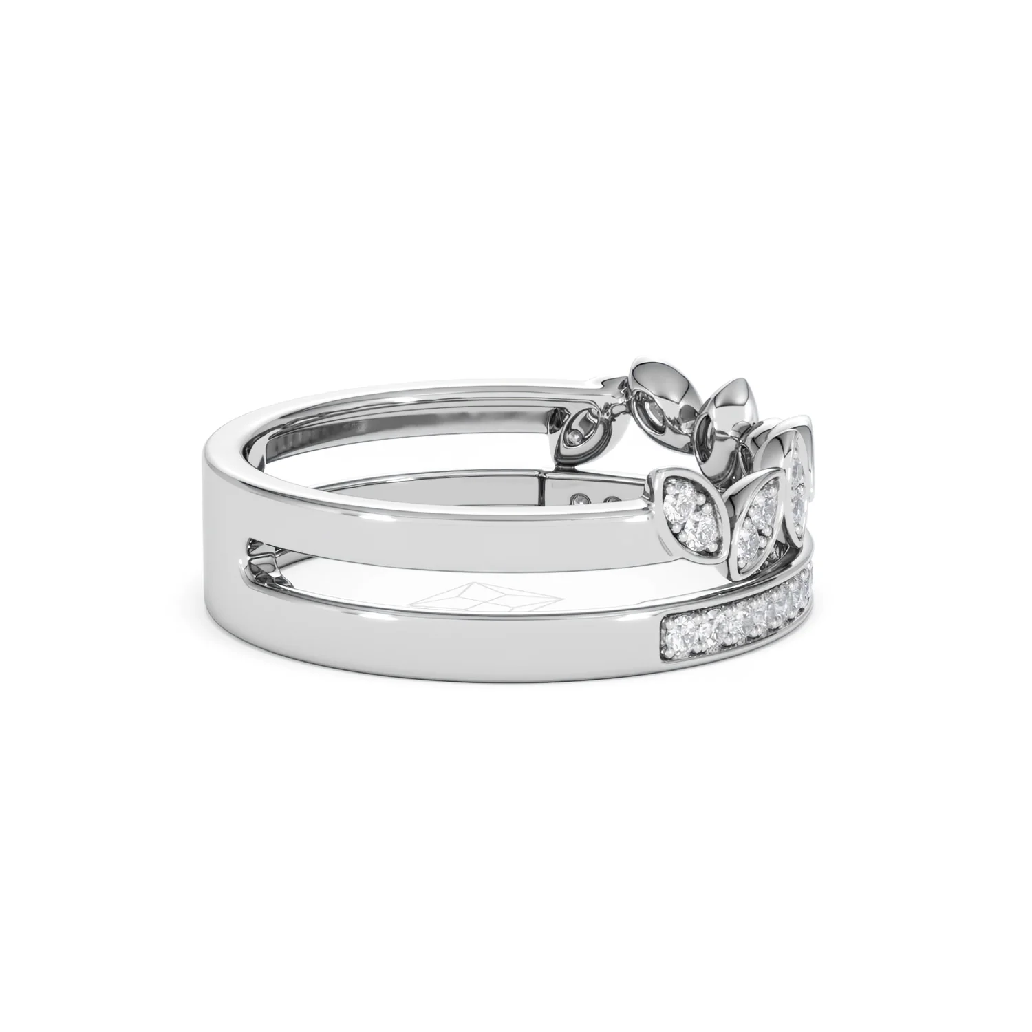 Interlocking Marquise Stacking Lab Diamond Ring 0.25ct in 925 Silver - Image 32