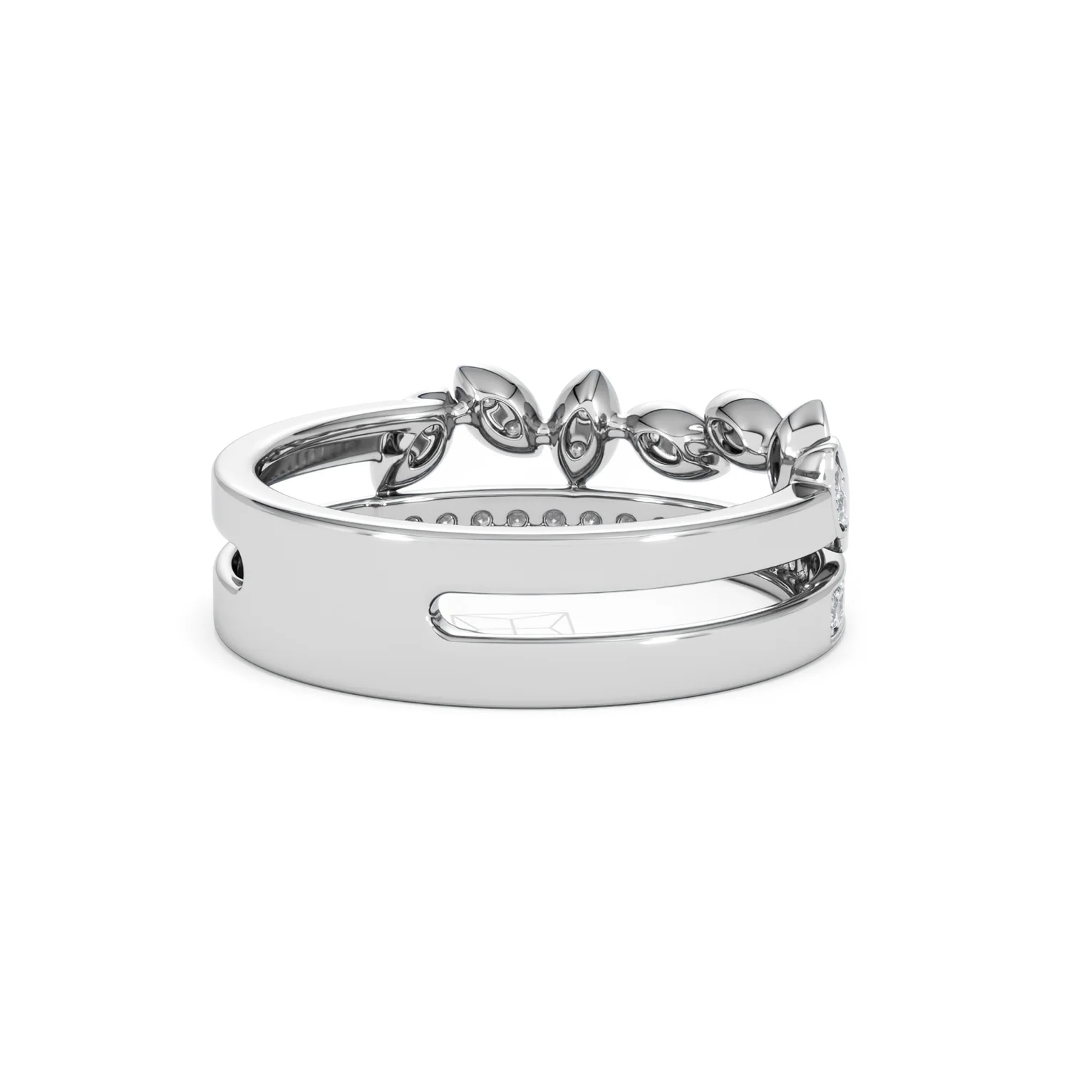 Interlocking Marquise Stacking Lab Diamond Ring 0.25ct in 925 Silver - Image 41