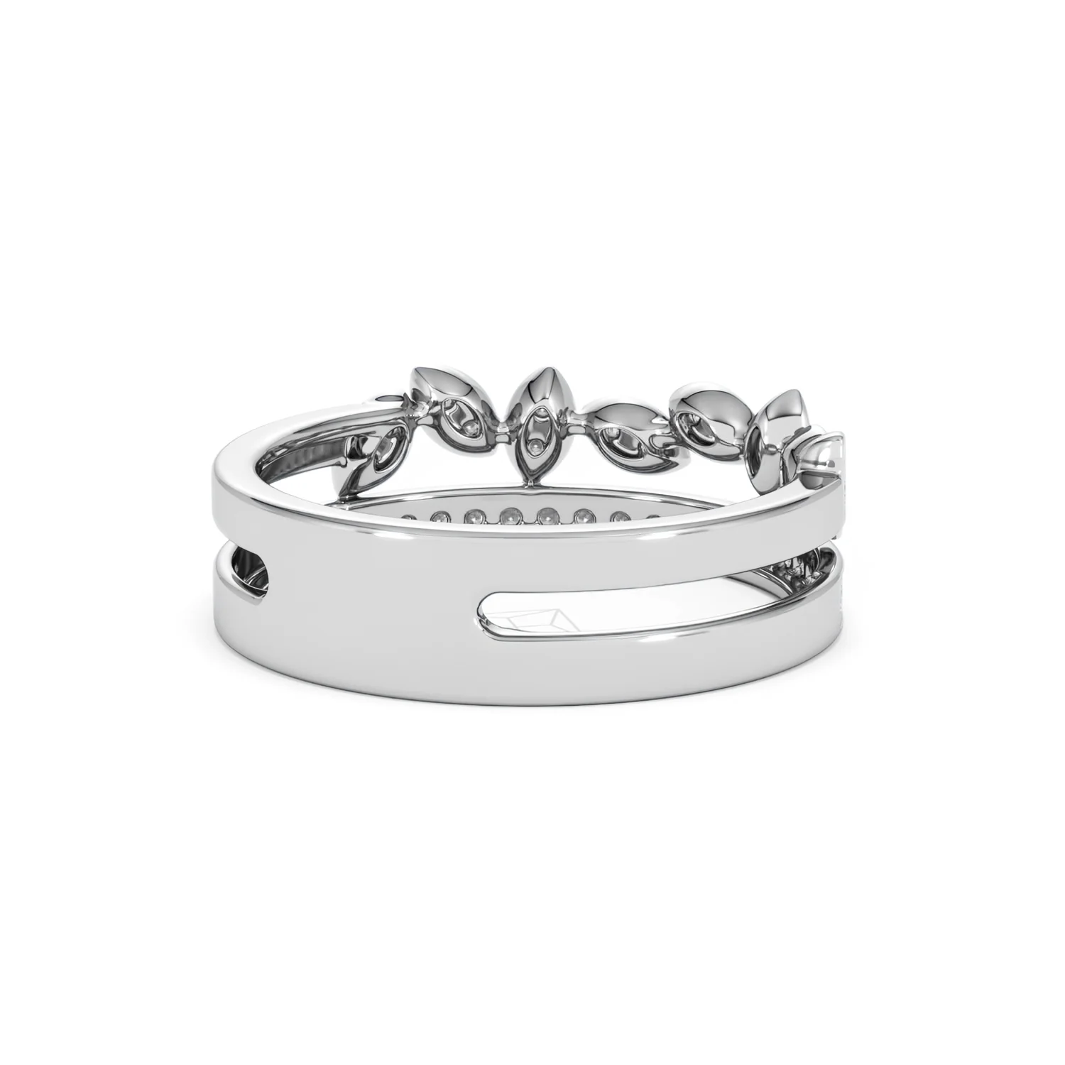 Interlocking Marquise Stacking Lab Diamond Ring 0.25ct in 925 Silver - Image 43