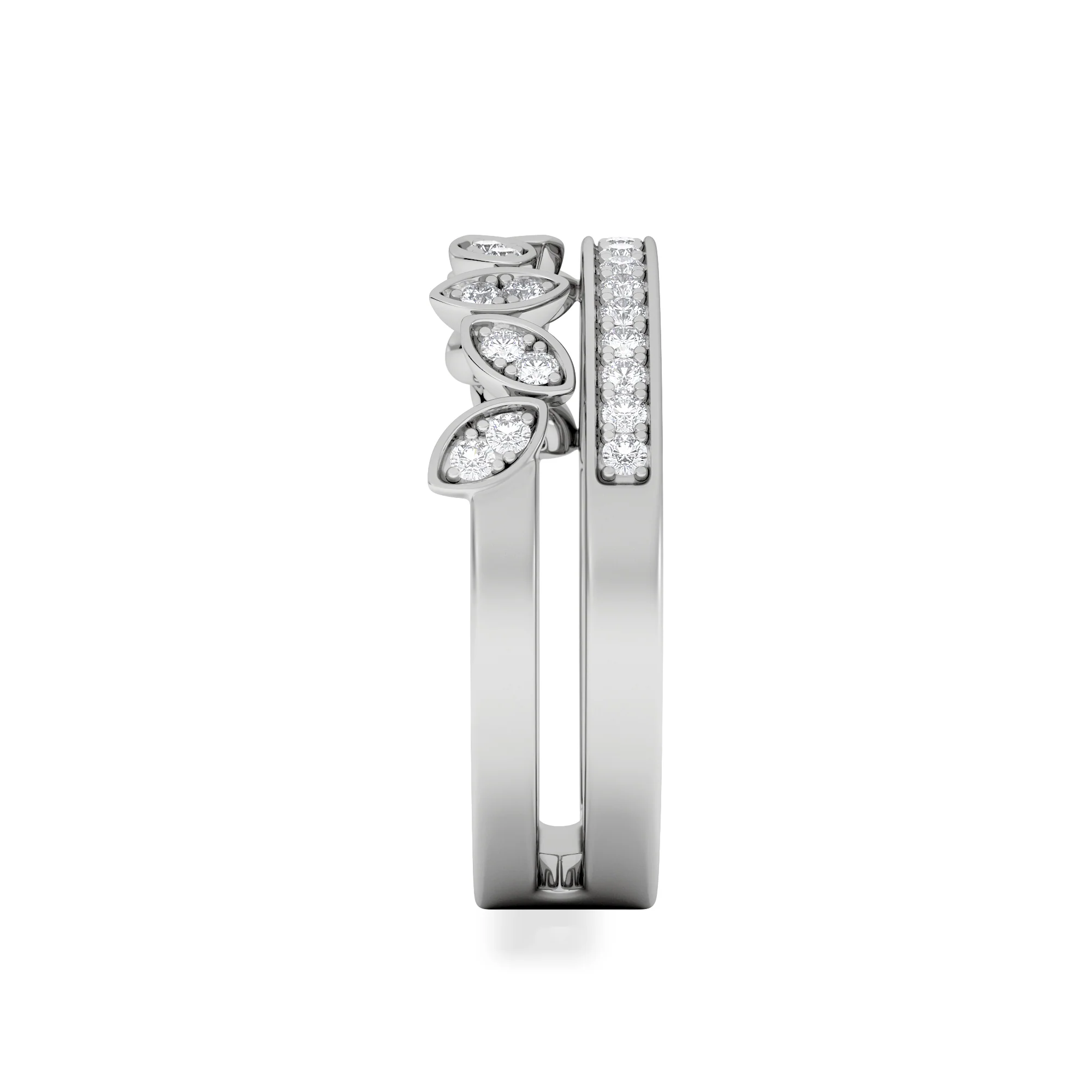 Interlocking Marquise Stacking Lab Diamond Ring 0.25ct in 925 Silver - Image 5
