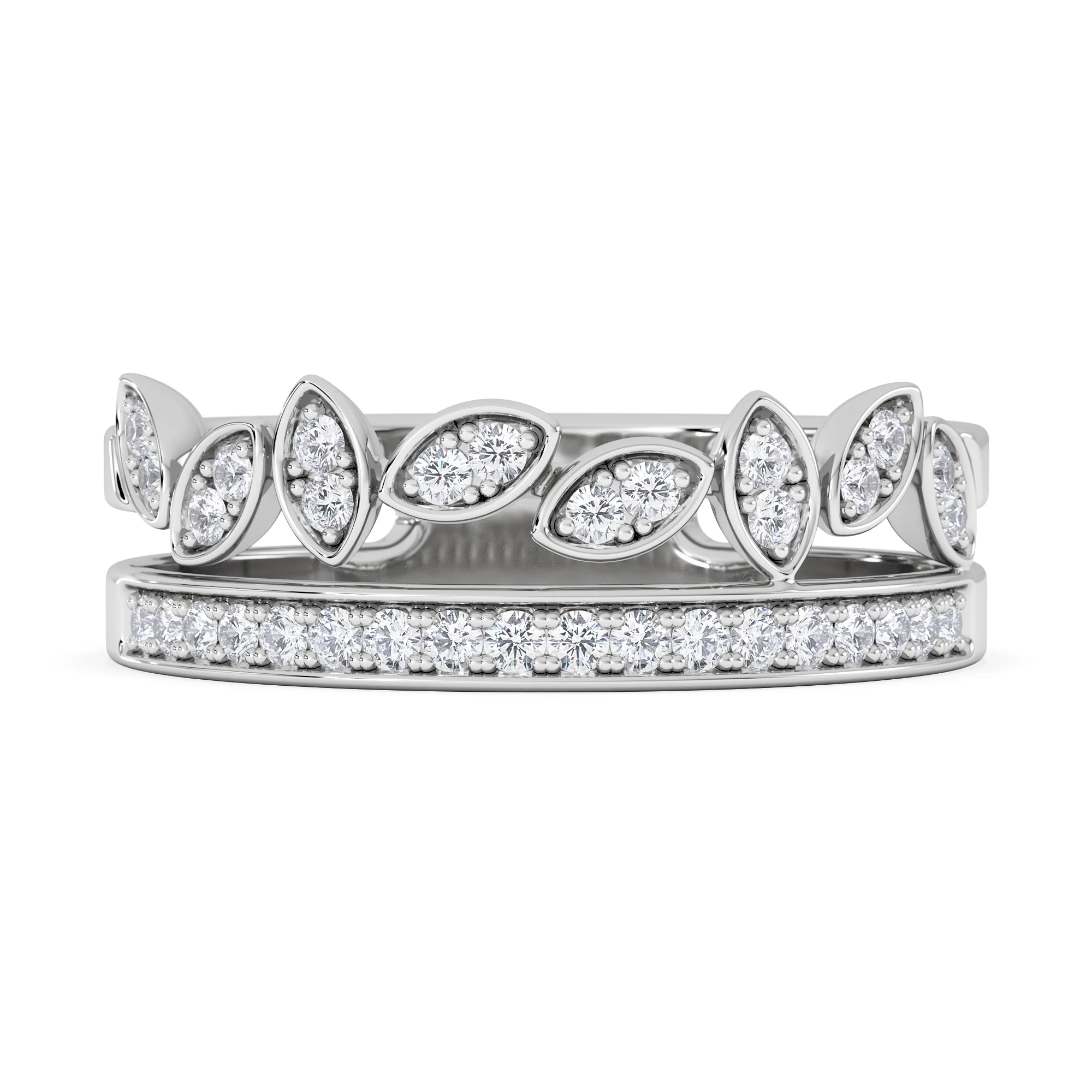 Interlocking Marquise Stacking Lab Diamond Ring 0.25ct in 925 Silver - Image 7