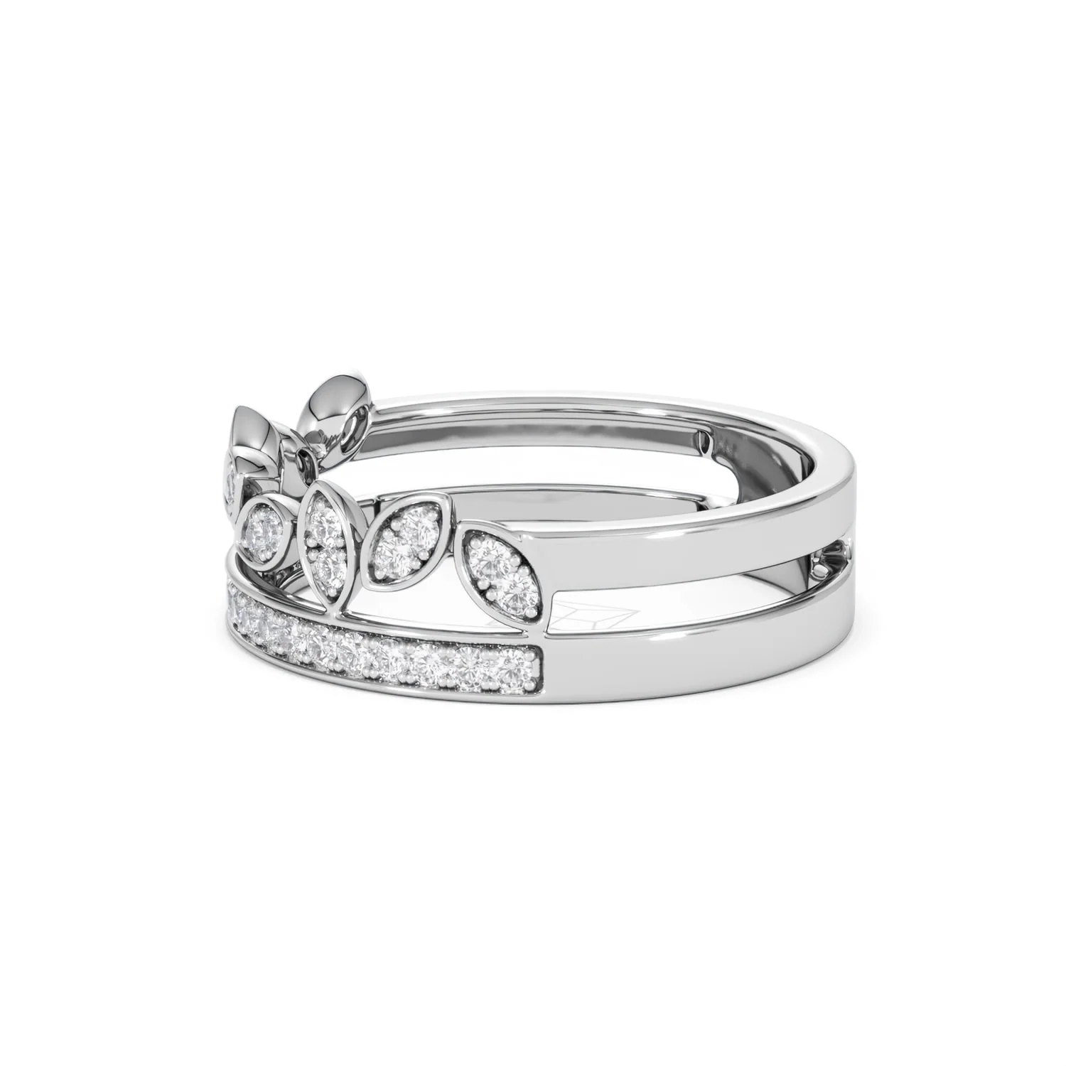 Interlocking Marquise Stacking Lab Diamond Ring 0.25ct in 925 Silver - Image 74