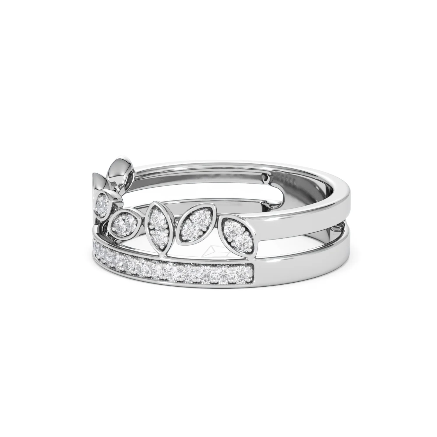 Interlocking Marquise Stacking Lab Diamond Ring 0.25ct in 925 Silver - Image 77