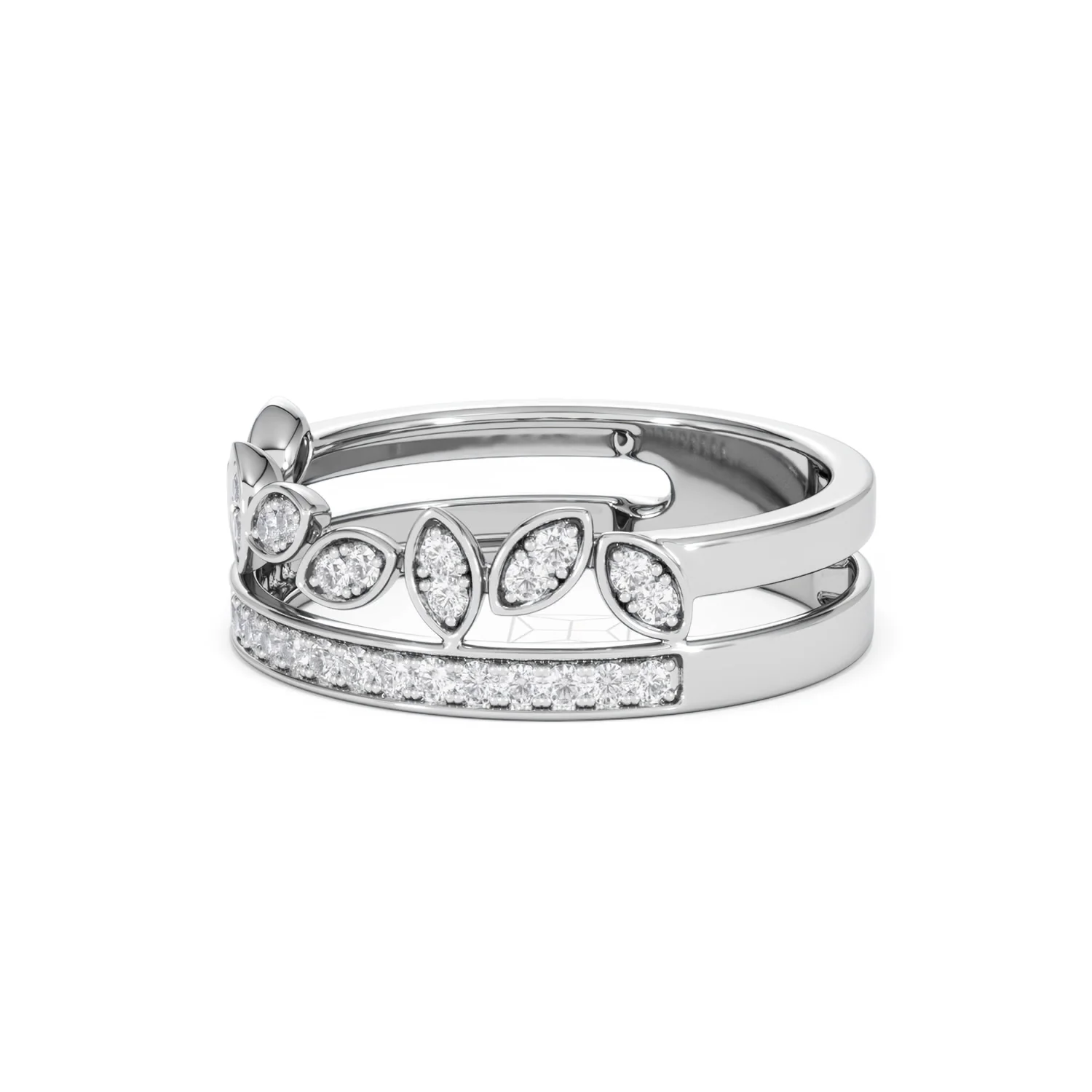 Interlocking Marquise Stacking Lab Diamond Ring 0.25ct in 925 Silver - Image 79