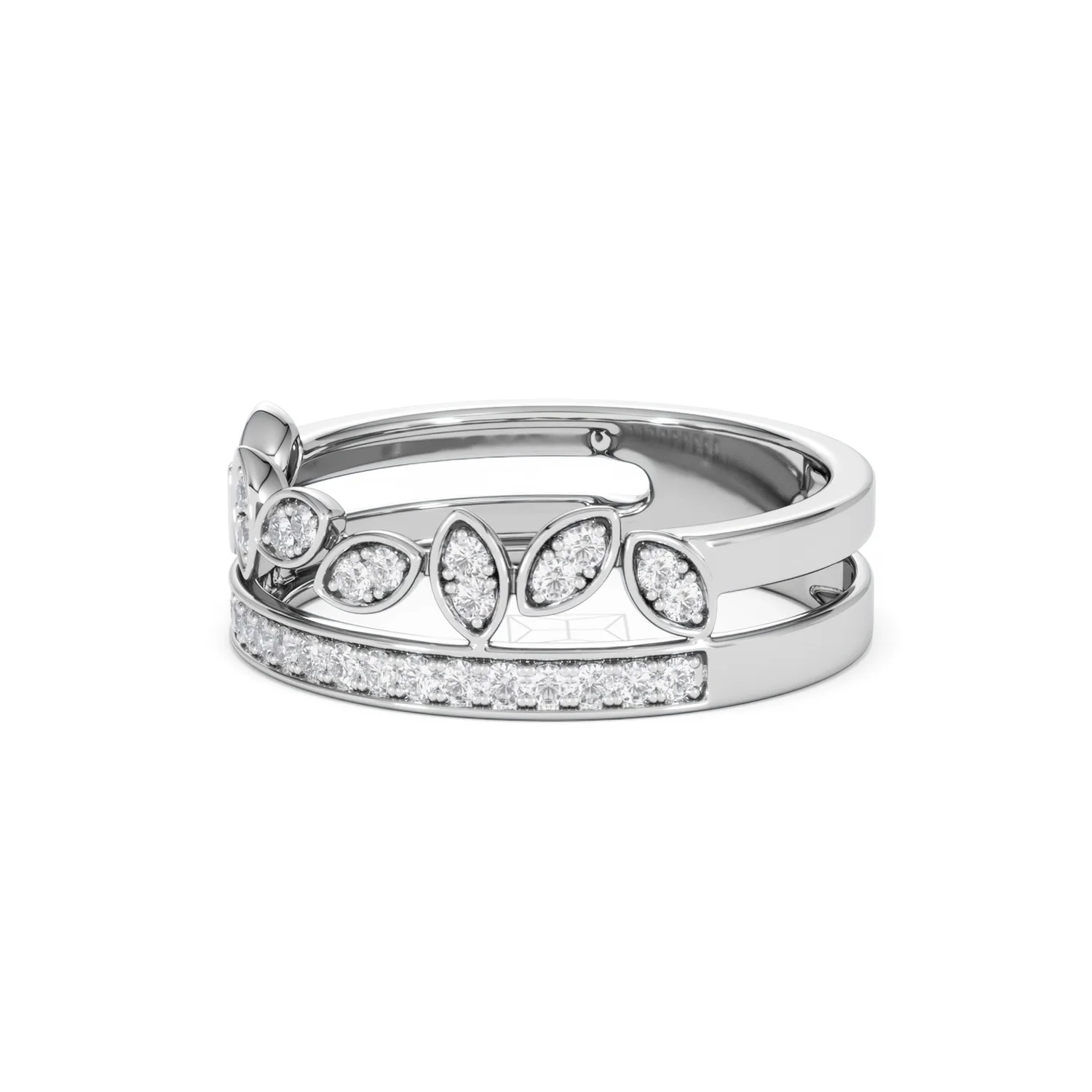 Interlocking Marquise Stacking Lab Diamond Ring 0.25ct in 925 Silver - Image 80