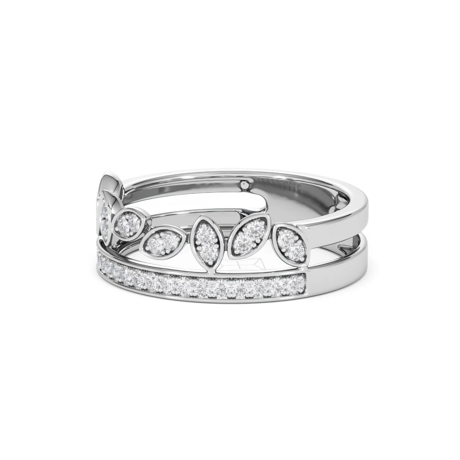 Interlocking Marquise Stacking Lab Diamond Ring 0.25ct in 925 Silver - Image 81