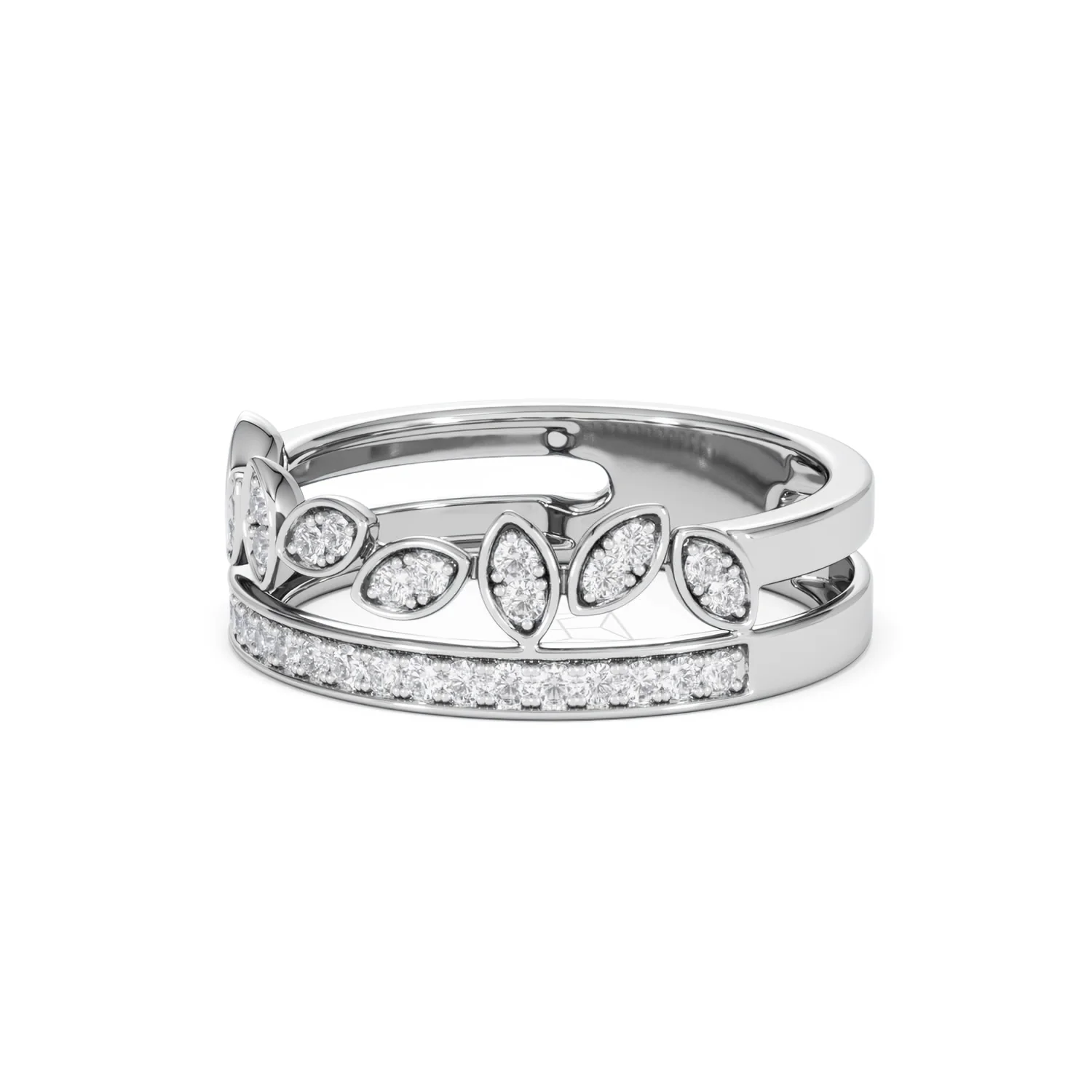 Interlocking Marquise Stacking Lab Diamond Ring 0.25ct in 925 Silver - Image 82