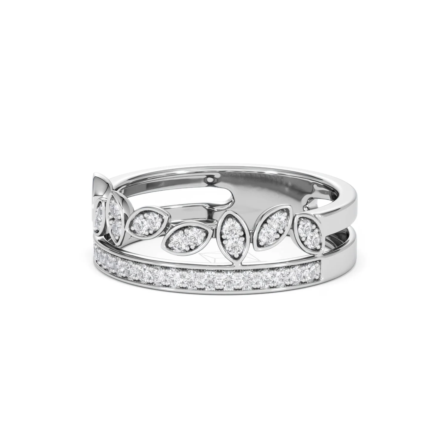 Interlocking Marquise Stacking Lab Diamond Ring 0.25ct in 925 Silver - Image 84