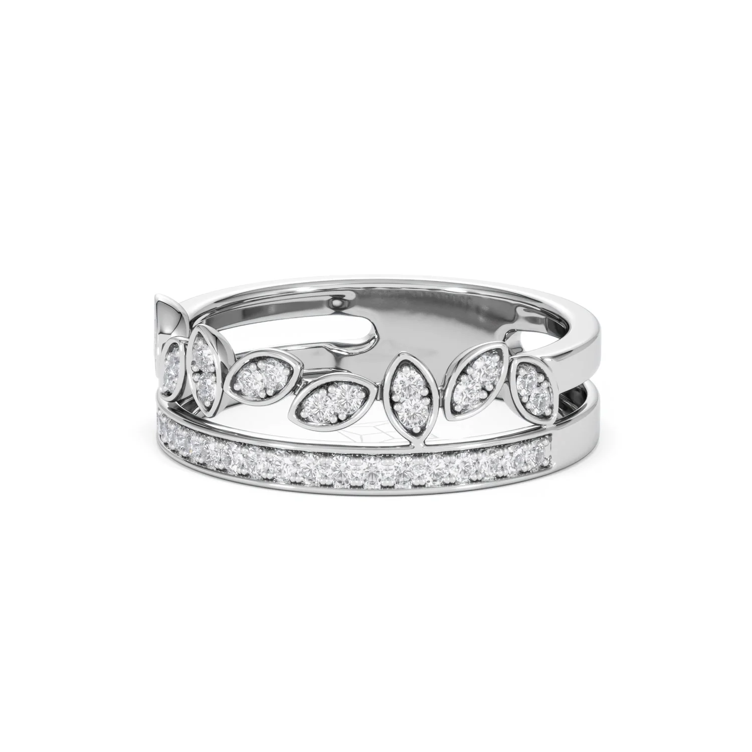 Interlocking Marquise Stacking Lab Diamond Ring 0.25ct in 925 Silver - Image 85