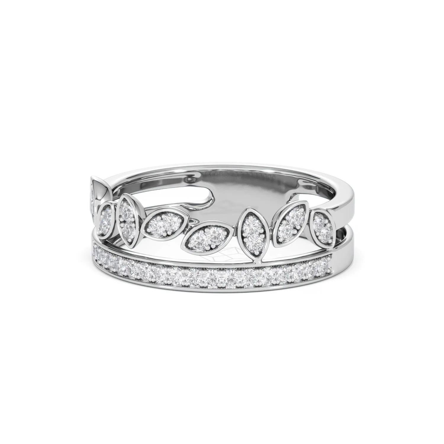 Interlocking Marquise Stacking Lab Diamond Ring 0.25ct in 925 Silver - Image 86