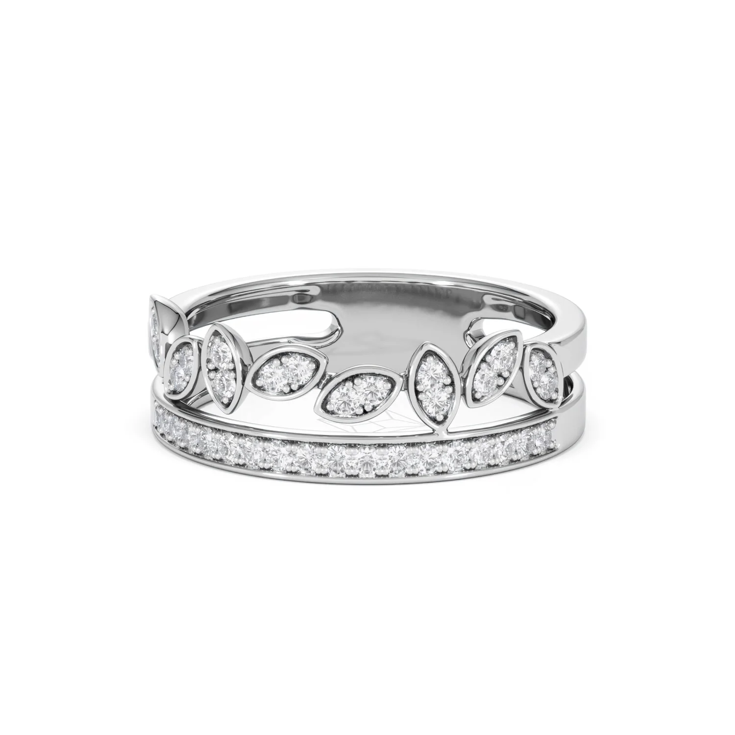 Interlocking Marquise Stacking Lab Diamond Ring 0.25ct in 925 Silver - Image 87