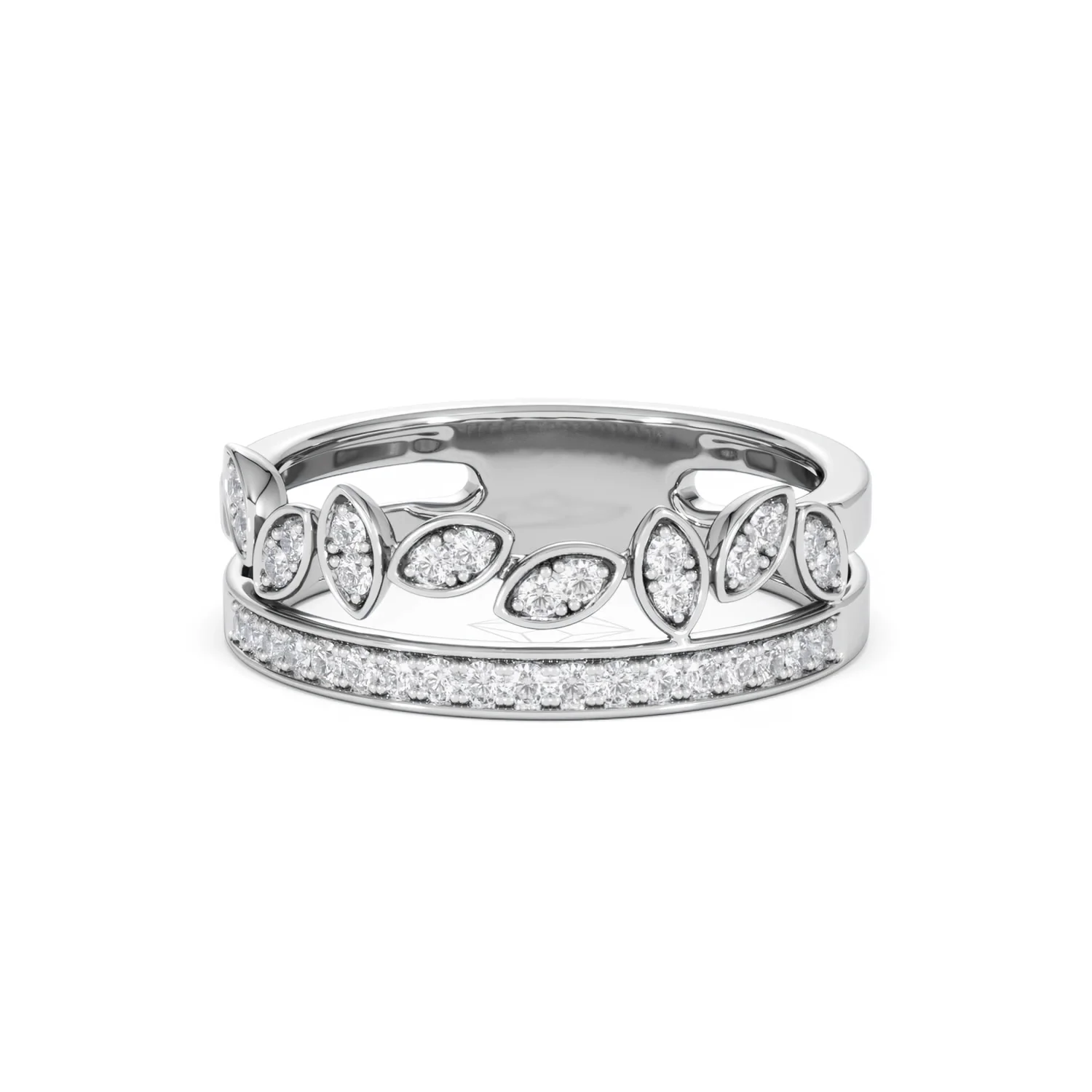 Interlocking Marquise Stacking Lab Diamond Ring 0.25ct in 925 Silver - Image 88