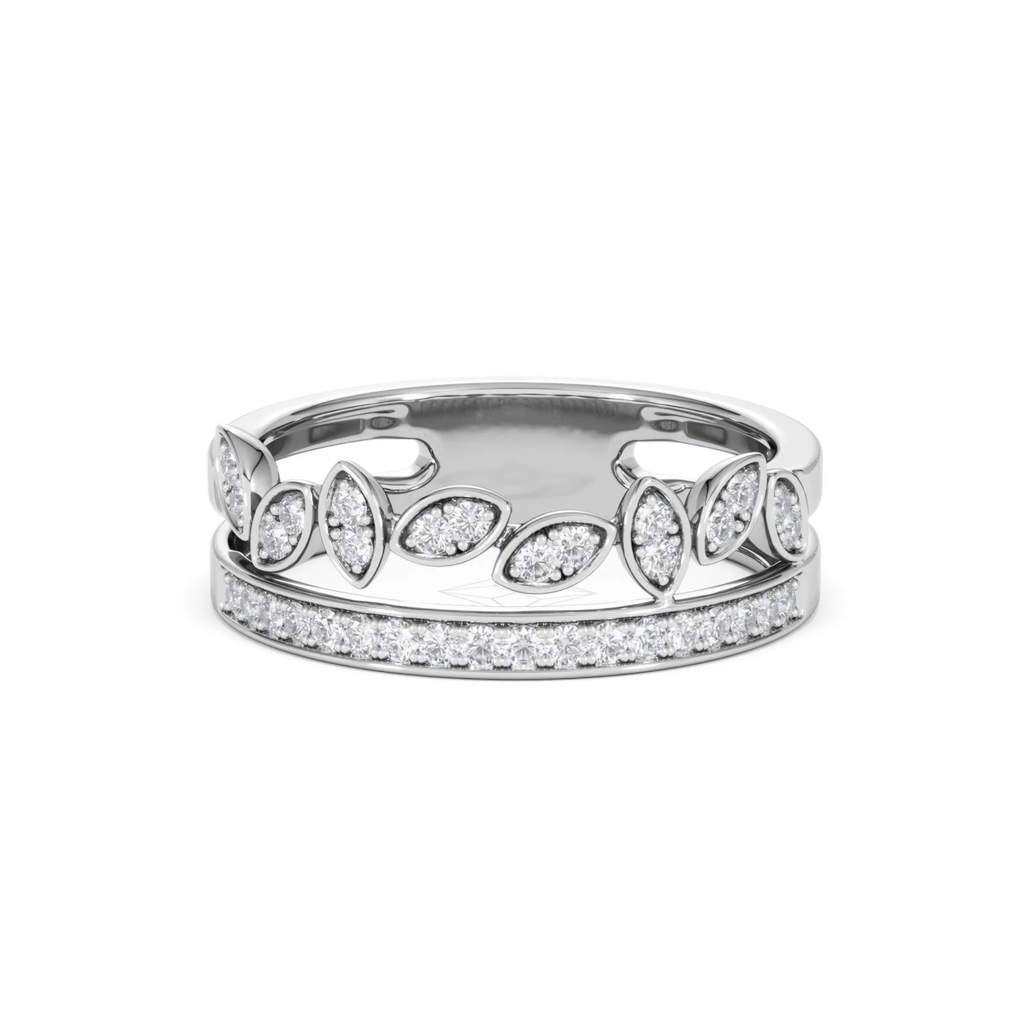 Interlocking Marquise Stacking Lab Diamond Ring 0.25ct in 925 Silver - Image 89