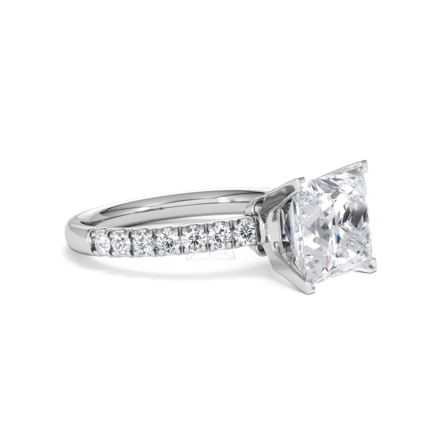 Katerina 3.45ct Lab Diamond Princess Cut Engagement Ring in 18K White Gold G/VS1 - Image 19