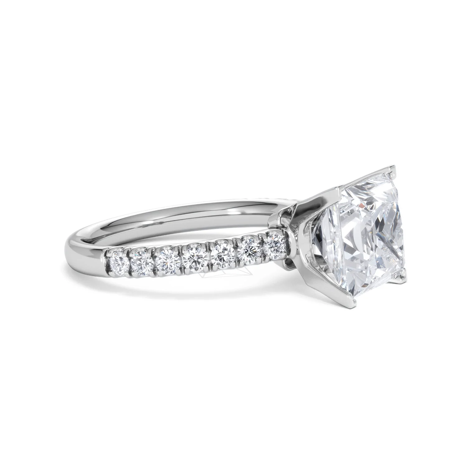 Katerina 3.45ct Lab Diamond Princess Cut Engagement Ring in 18K White Gold G/VS1 - Image 21