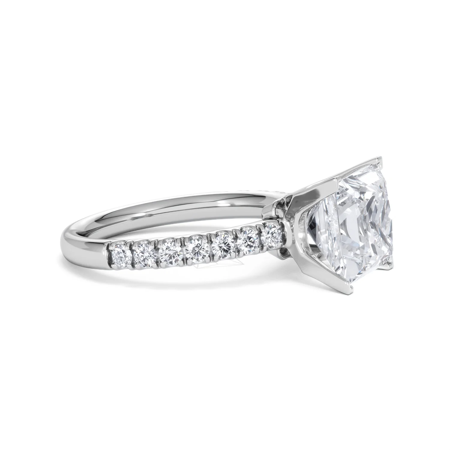 Katerina 3.45ct Lab Diamond Princess Cut Engagement Ring in 18K White Gold G/VS1 - Image 22