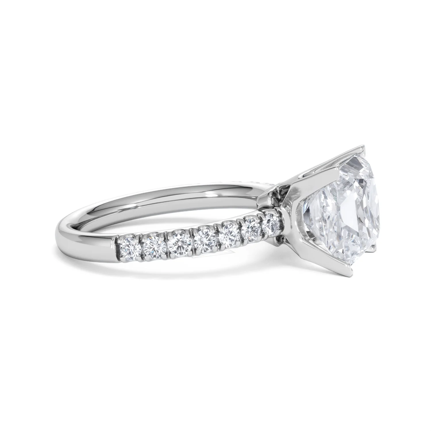 Katerina 3.45ct Lab Diamond Princess Cut Engagement Ring in 18K White Gold G/VS1 - Image 24