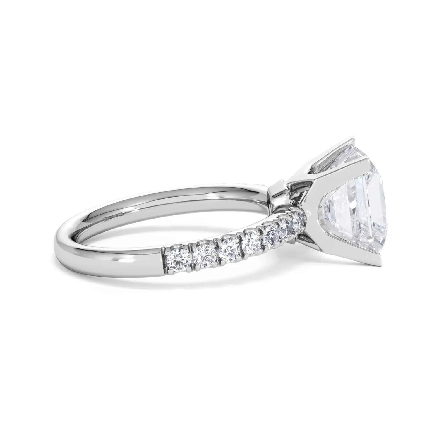 Katerina 3.45ct Lab Diamond Princess Cut Engagement Ring in 18K White Gold G/VS1 - Image 29