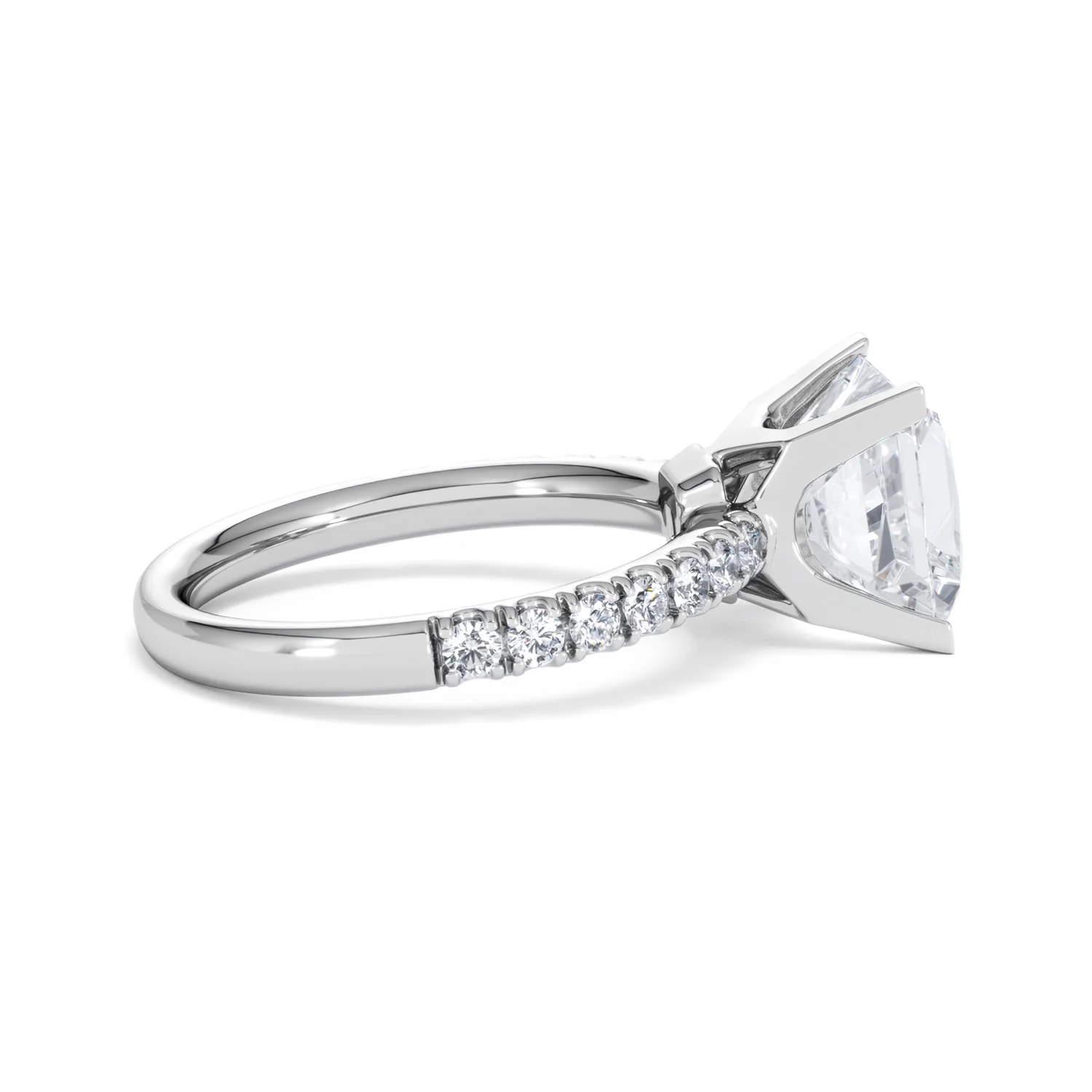 Katerina 3.45ct Lab Diamond Princess Cut Engagement Ring in 18K White Gold G/VS1 - Image 30