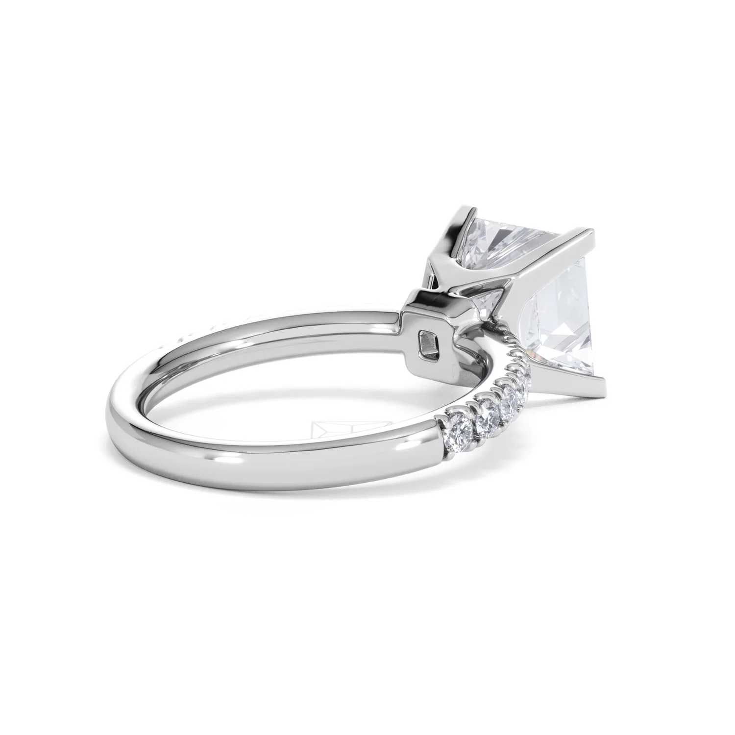 Katerina 3.45ct Lab Diamond Princess Cut Engagement Ring in 18K White Gold G/VS1 - Image 38