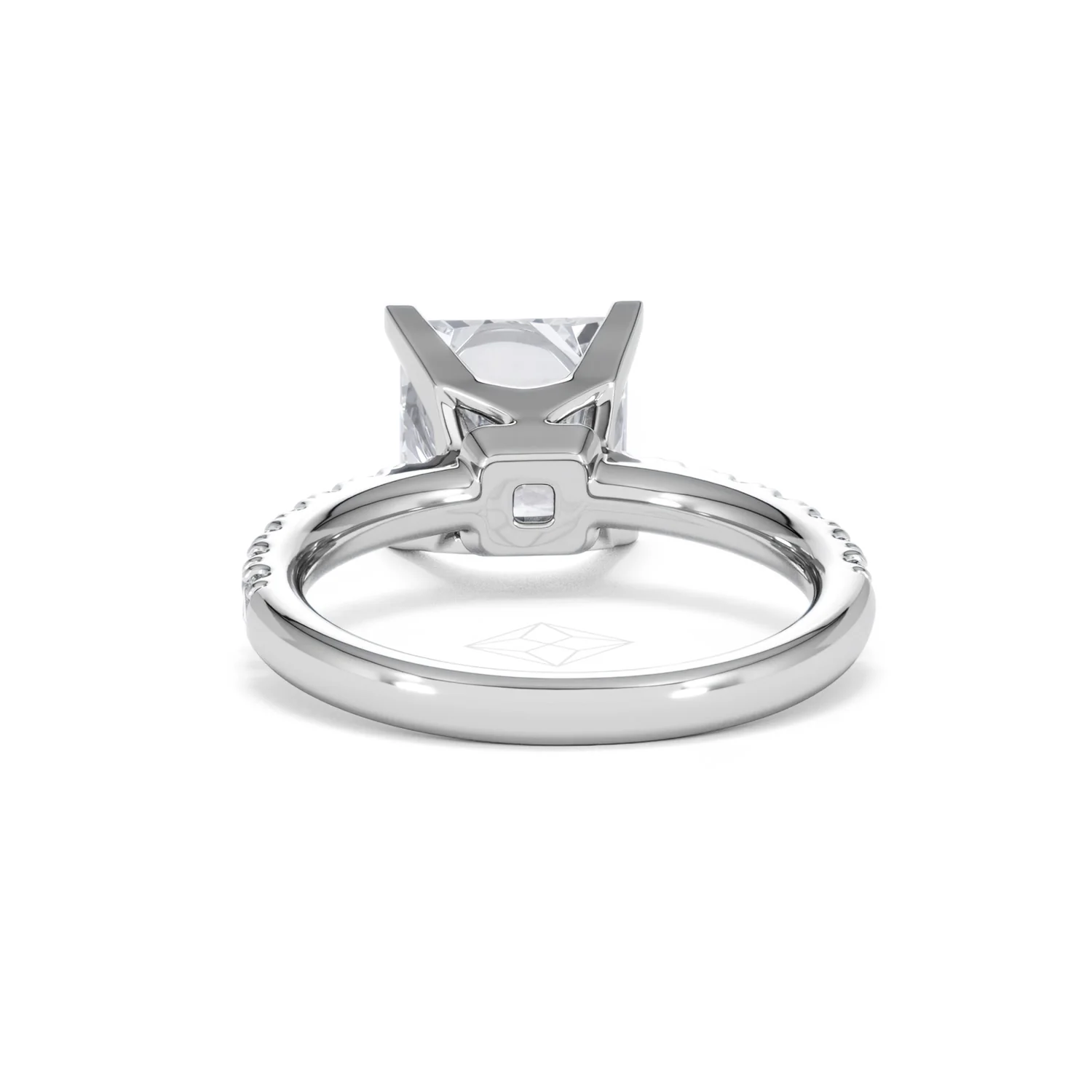 Katerina 3.45ct Lab Diamond Princess Cut Engagement Ring in 18K White Gold G/VS1 - Image 49