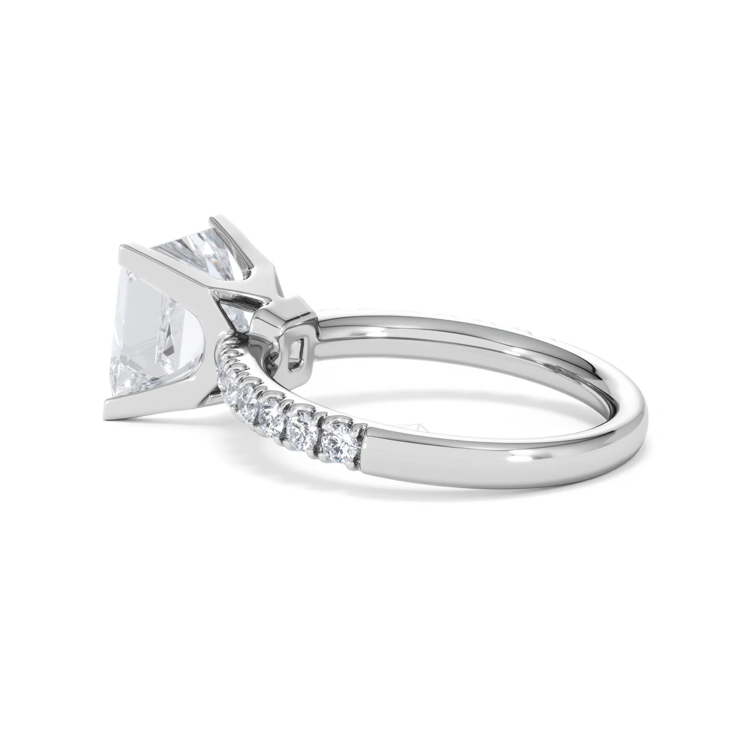 Katerina 3.45ct Lab Diamond Princess Cut Engagement Ring in 18K White Gold G/VS1 - Image 61