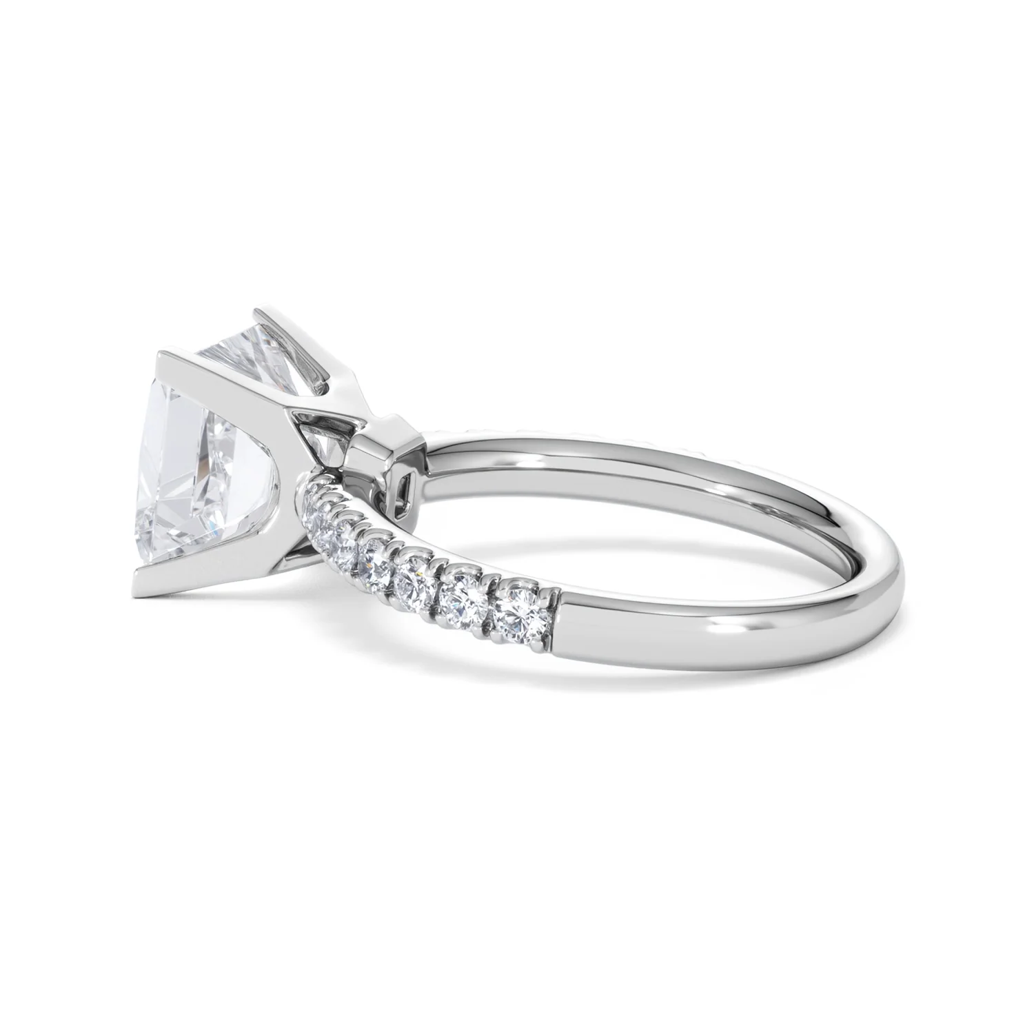 Katerina 3.45ct Lab Diamond Princess Cut Engagement Ring in 18K White Gold G/VS1 - Image 63