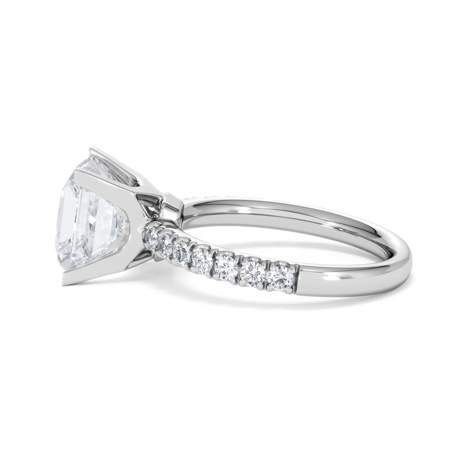 Katerina 3.45ct Lab Diamond Princess Cut Engagement Ring in 18K White Gold G/VS1 - Image 67