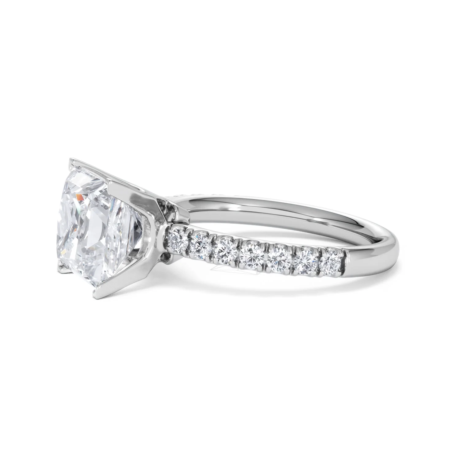 Katerina 3.45ct Lab Diamond Princess Cut Engagement Ring in 18K White Gold G/VS1 - Image 73