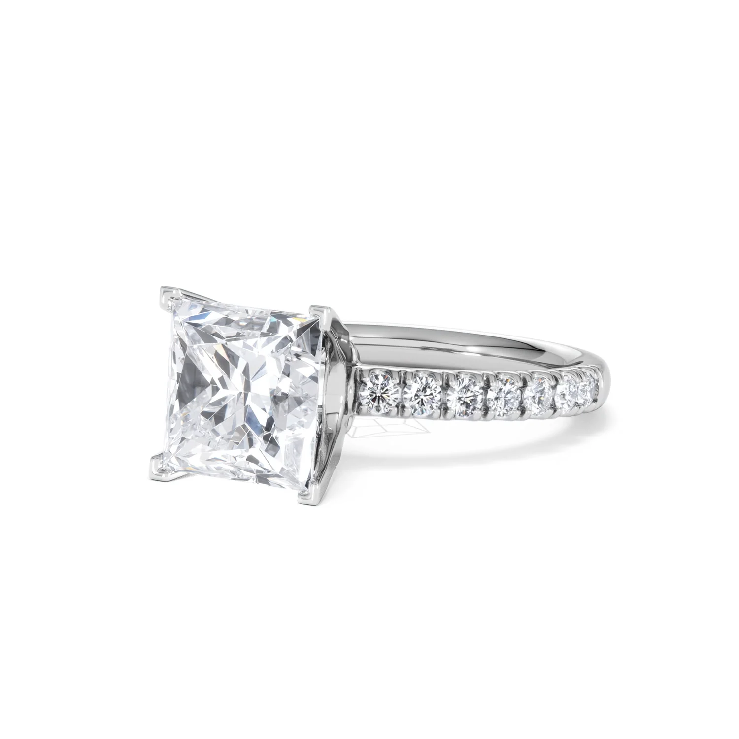 Katerina 3.45ct Lab Diamond Princess Cut Engagement Ring in 18K White Gold G/VS1 - Image 81