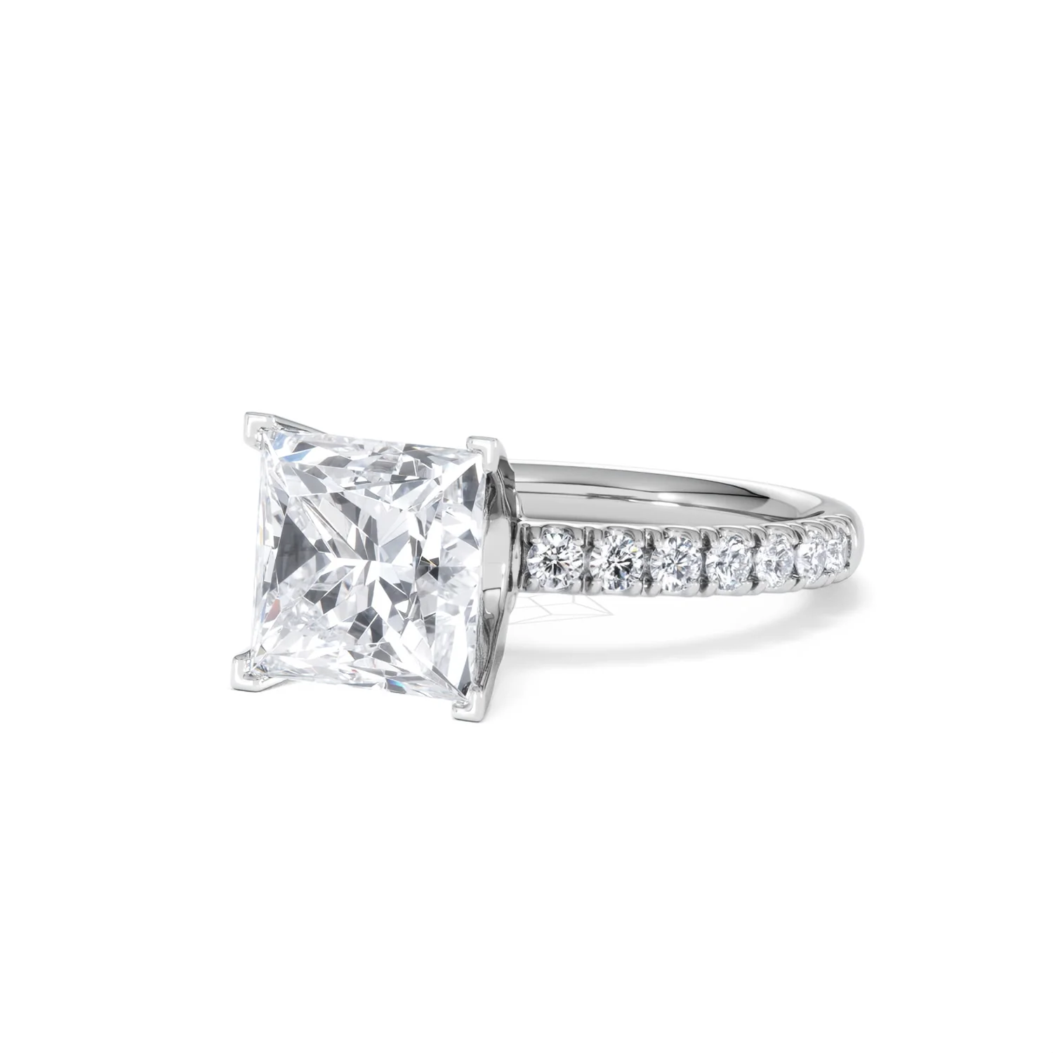 Katerina 3.45ct Lab Diamond Princess Cut Engagement Ring in 18K White Gold G/VS1 - Image 82