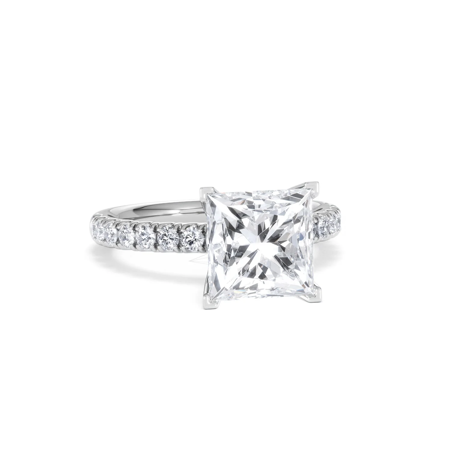 Katerina 3.45ct Lab Diamond Princess Cut Engagement Ring in Platinum G/VS1 - Image 11