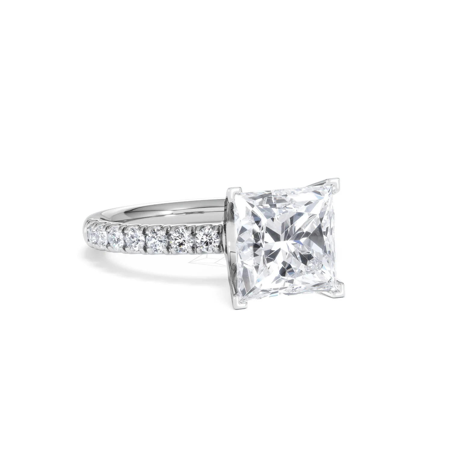 Katerina 3.45ct Lab Diamond Princess Cut Engagement Ring in Platinum G/VS1 - Image 13
