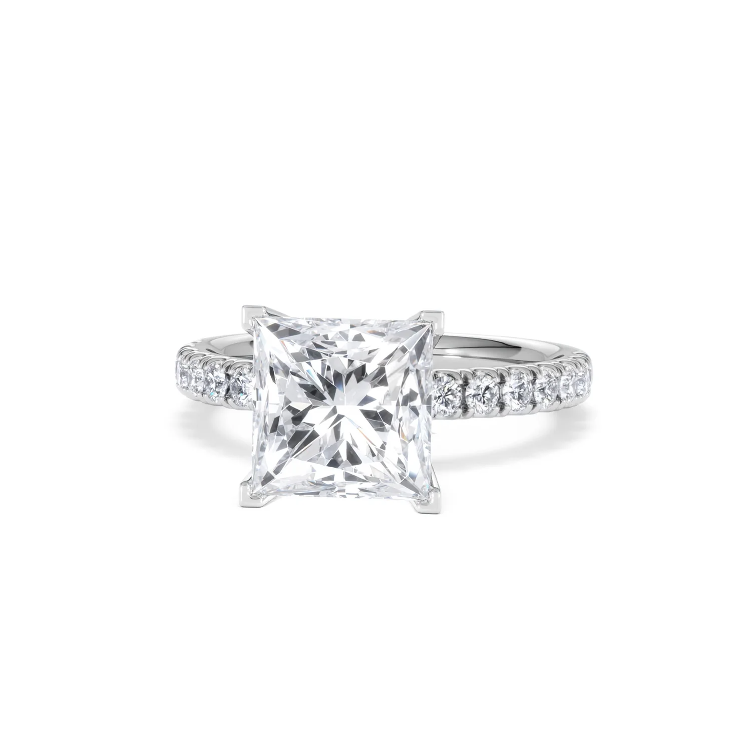 Katerina 3.45ct Lab Diamond Princess Cut Engagement Ring in Platinum G/VS1 - Image 86
