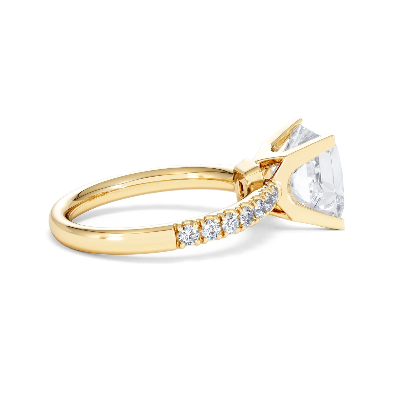 Katerina 3.55ct Lab Diamond Princess Cut Engagement Ring in 18K Yellow Gold G/VS1 - Image 32