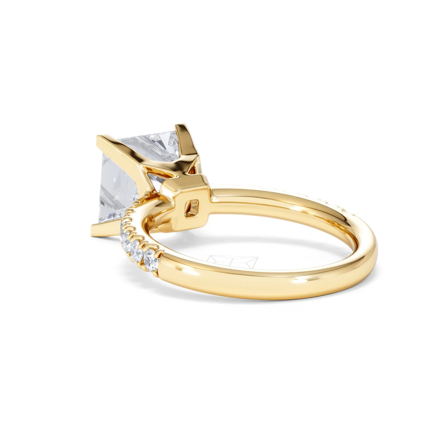 Katerina 3.55ct Lab Diamond Princess Cut Engagement Ring in 18K Yellow Gold G/VS1 - Image 56