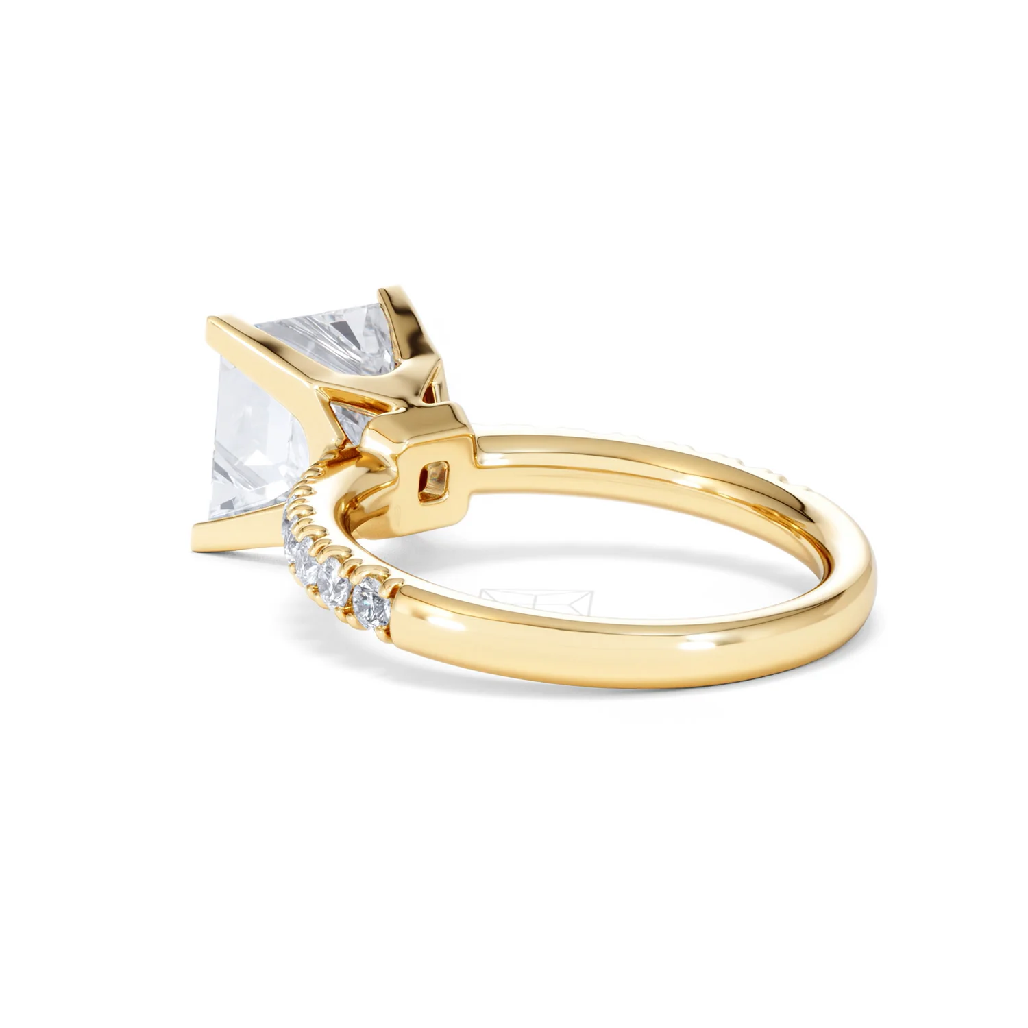 Katerina 3.55ct Lab Diamond Princess Cut Engagement Ring in 18K Yellow Gold G/VS1 - Image 57