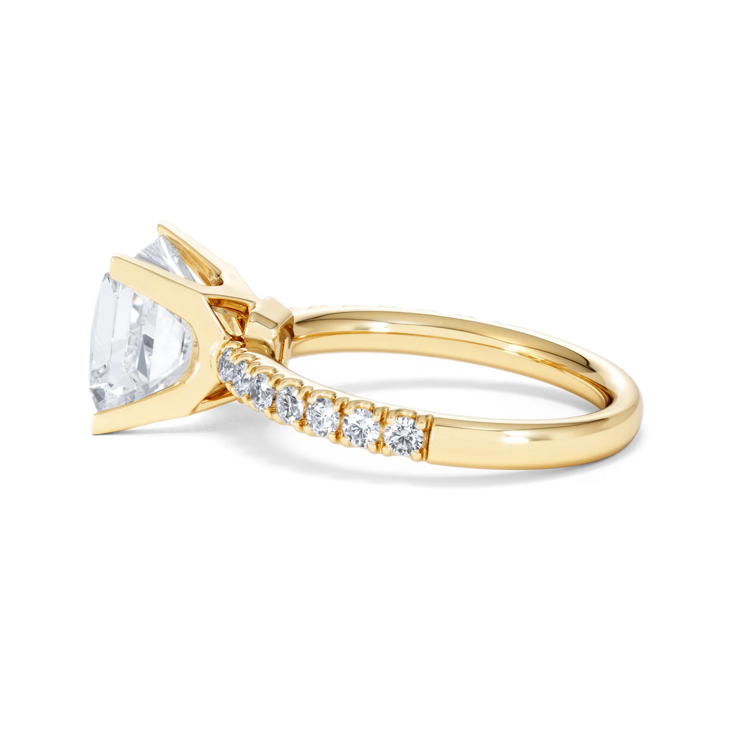 Katerina 3.55ct Lab Diamond Princess Cut Engagement Ring in 18K Yellow Gold G/VS1 - Image 65