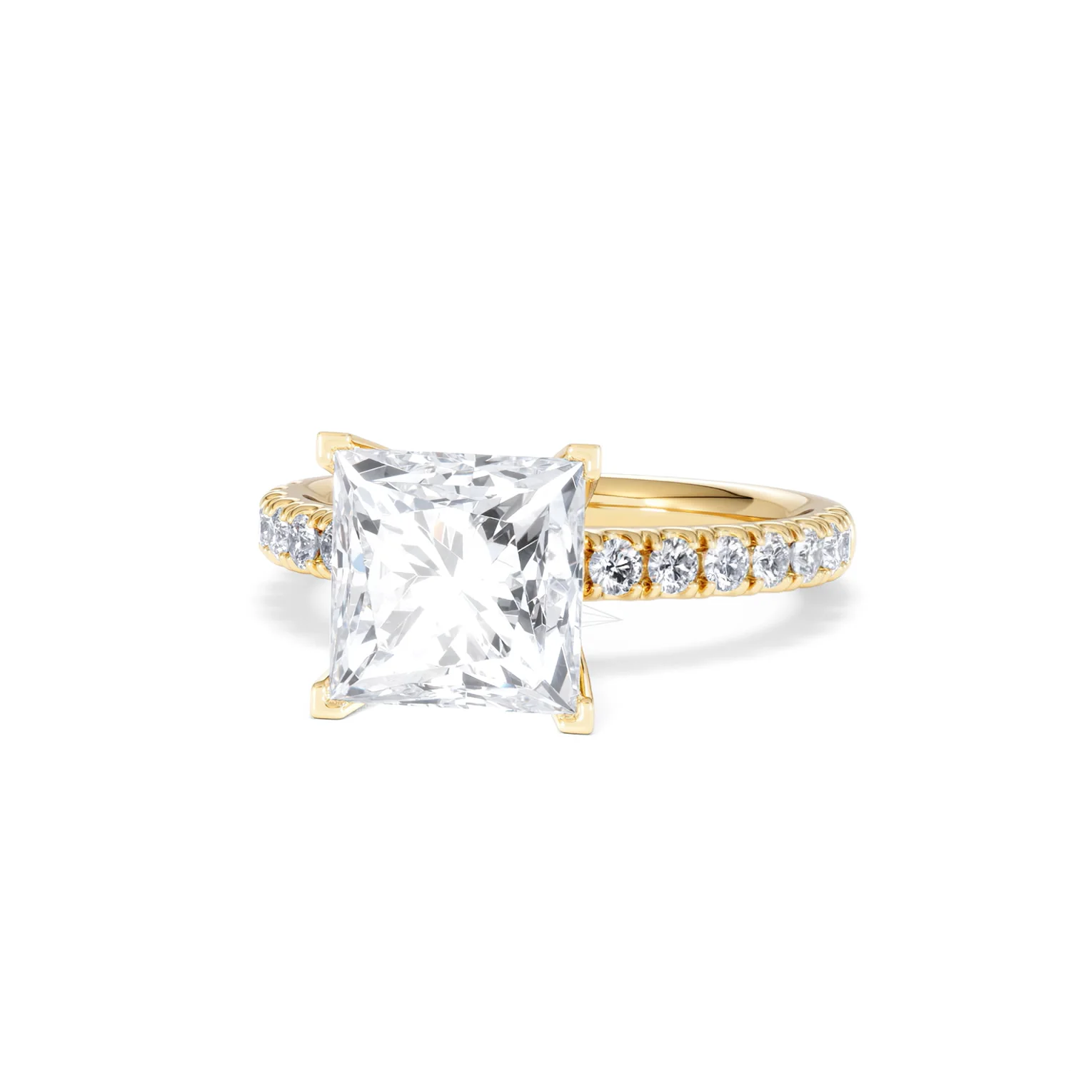 Katerina 3.55ct Lab Diamond Princess Cut Engagement Ring in 18K Yellow Gold G/VS1 - Image 85