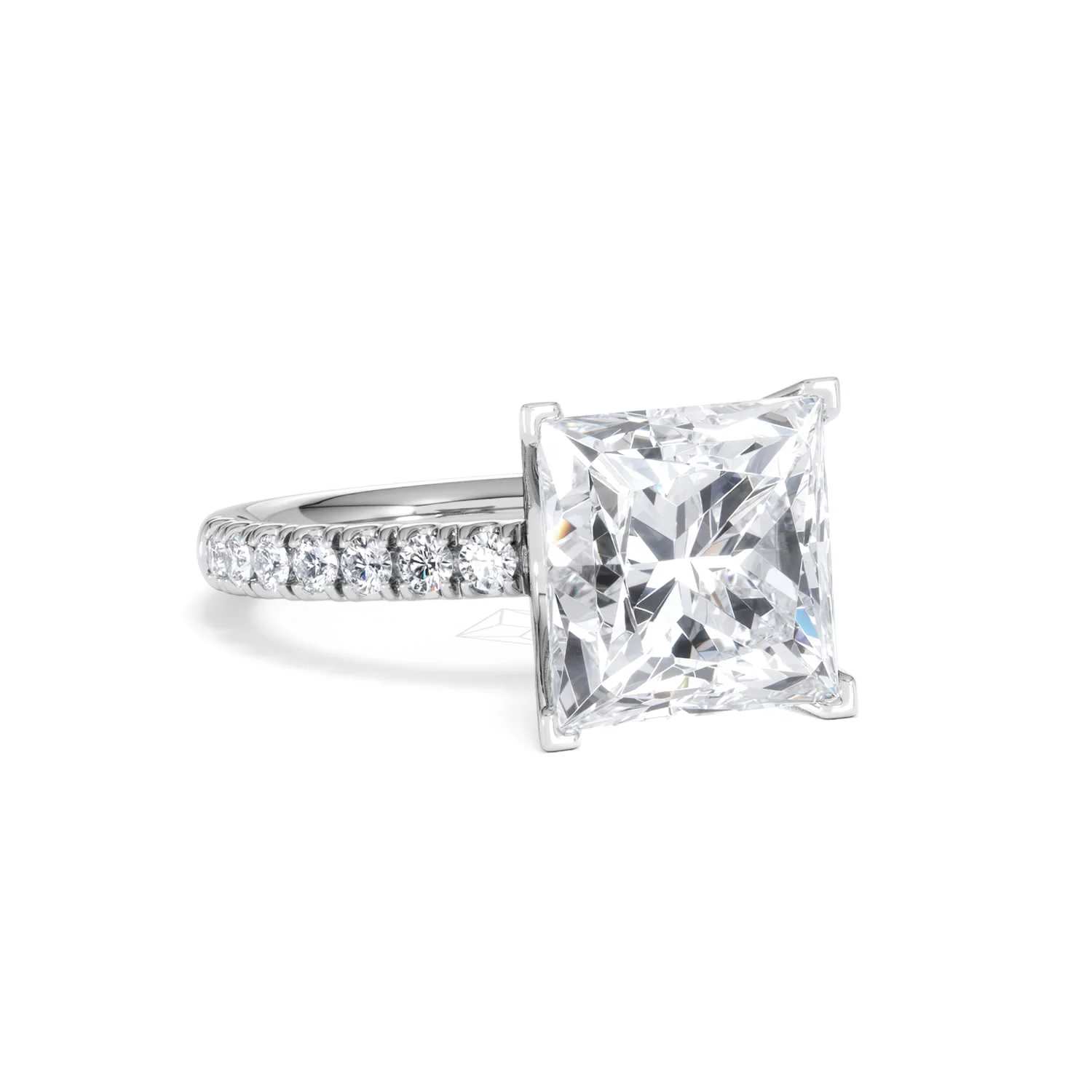 Katerina 5.55ct Lab Diamond Princess Cut Engagement Ring in 18K White Gold G/VS1 - Image 13