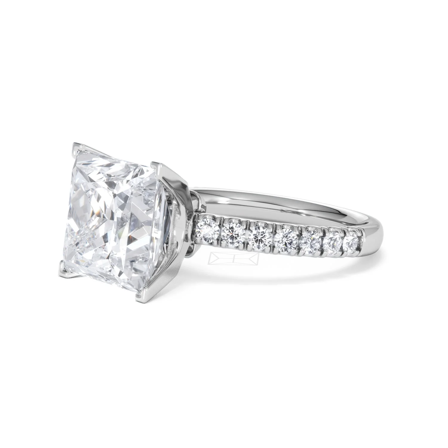 Katerina 5.55ct Lab Diamond Princess Cut Engagement Ring in 18K White Gold G/VS1 - Image 77